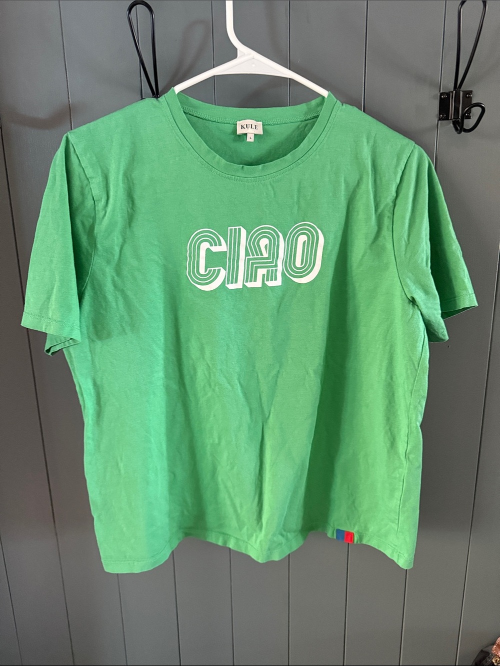 KULE Women’s Green 'CIAO' Graphic Tee